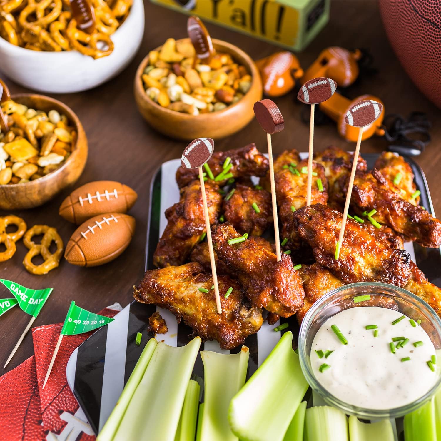 Crafterlife Football Cocktail Picks 100pcs