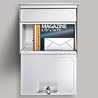 Vista 5 de Mail Boss 7179 Buzón de pared con cierre de bloqueo de seguridad para casa adosada, Blanco Alpino