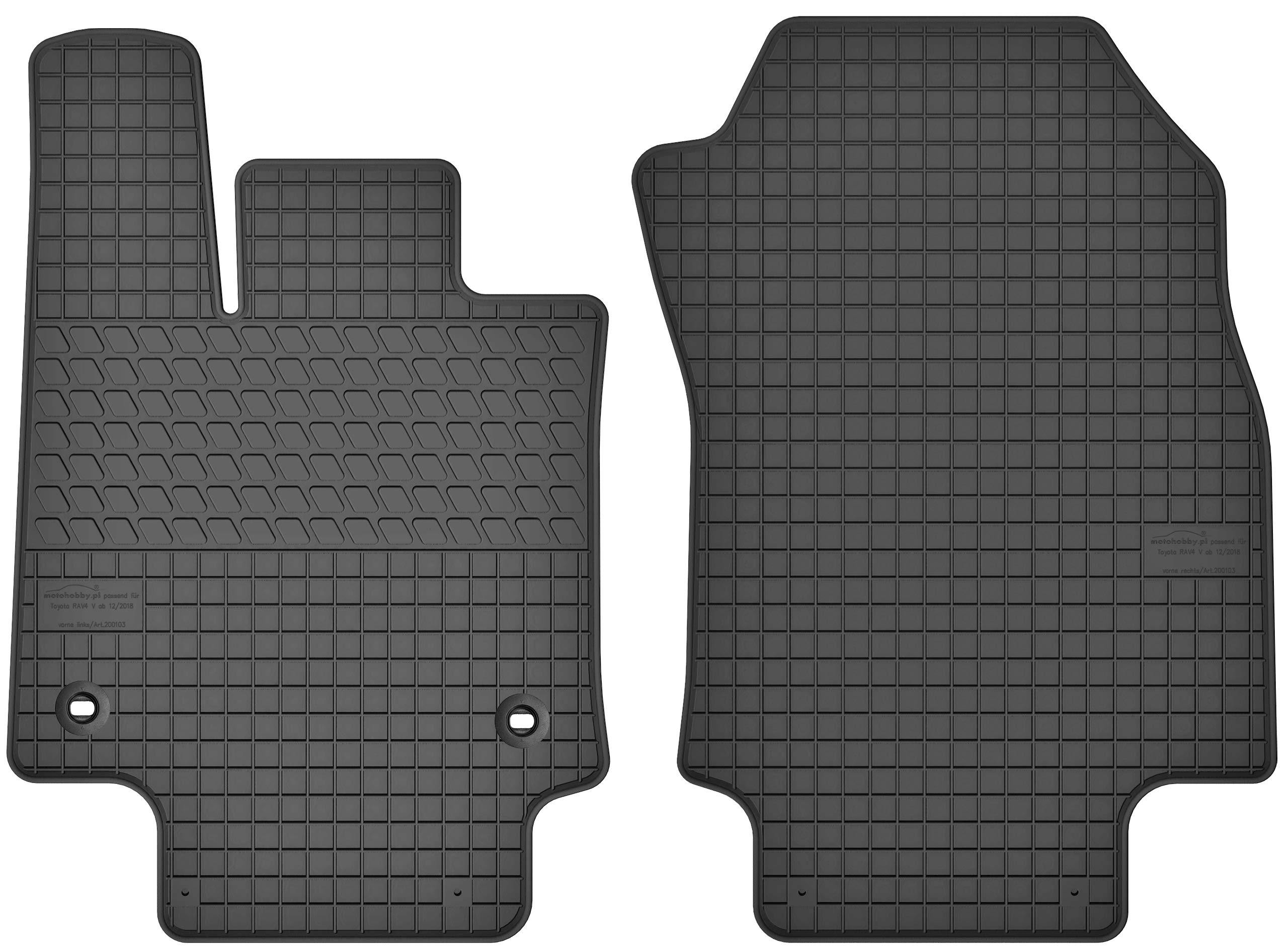 Tappetini anteriori neri per: Toyota RAV4 II 2WD 3 porte (2001-2005