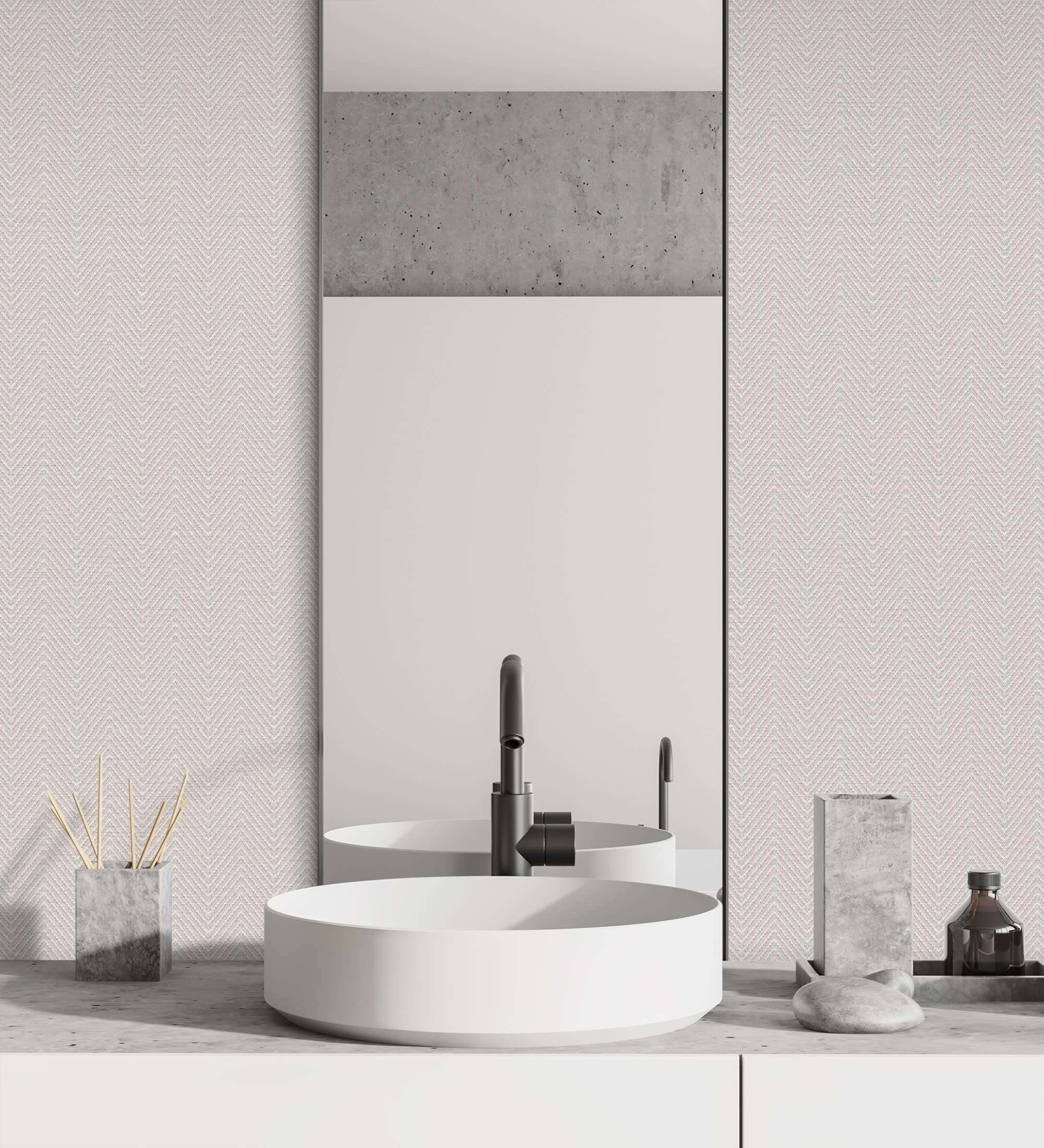 GAULAN 680976 - Carta da parati lavabile in vinile di spiga con texture in rilievo per pareti soggiorno cucina bagno camera da letto corridoio mobile - Rotolo di 10 m x 1,06 m
