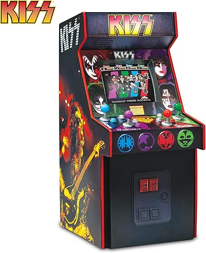 Miniatura 5 de The Bradford Exchange KISS - Escultura arcade, miniatura iluminada con arte retro, 6 x 3 x 3.5 pulgadas, reproduce música