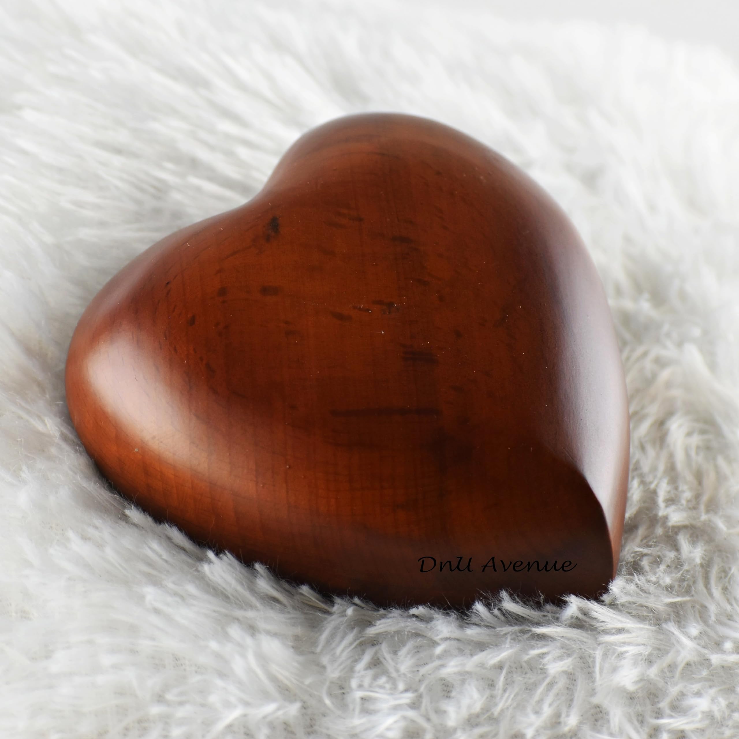 Heart-Shaped Wooden Keepsake Urn For Ashes - Hand-Painted, Biodegradable Memorial Box (4x4x2 Inches)