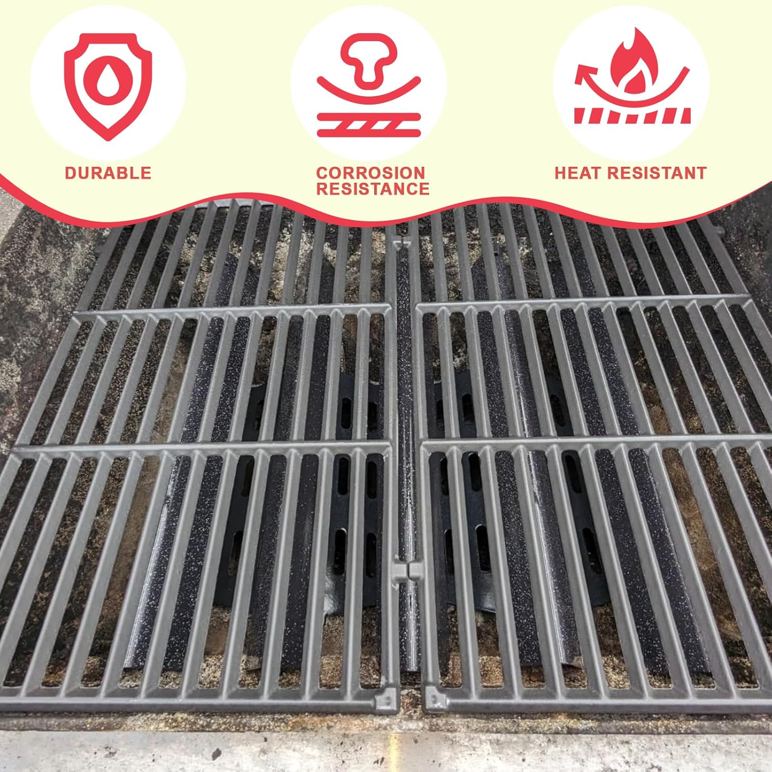 Grill Parts Kit for Weber Genesis 300 310 330 Genesis E330 E310 S310 S330 EP330 S320 E320 Parts for Weber 7621 Flavorizer Bars 17.5", Genesis 7524 Grates 7622 Heat Deflector, 4Pcs 62752 Burner Tube