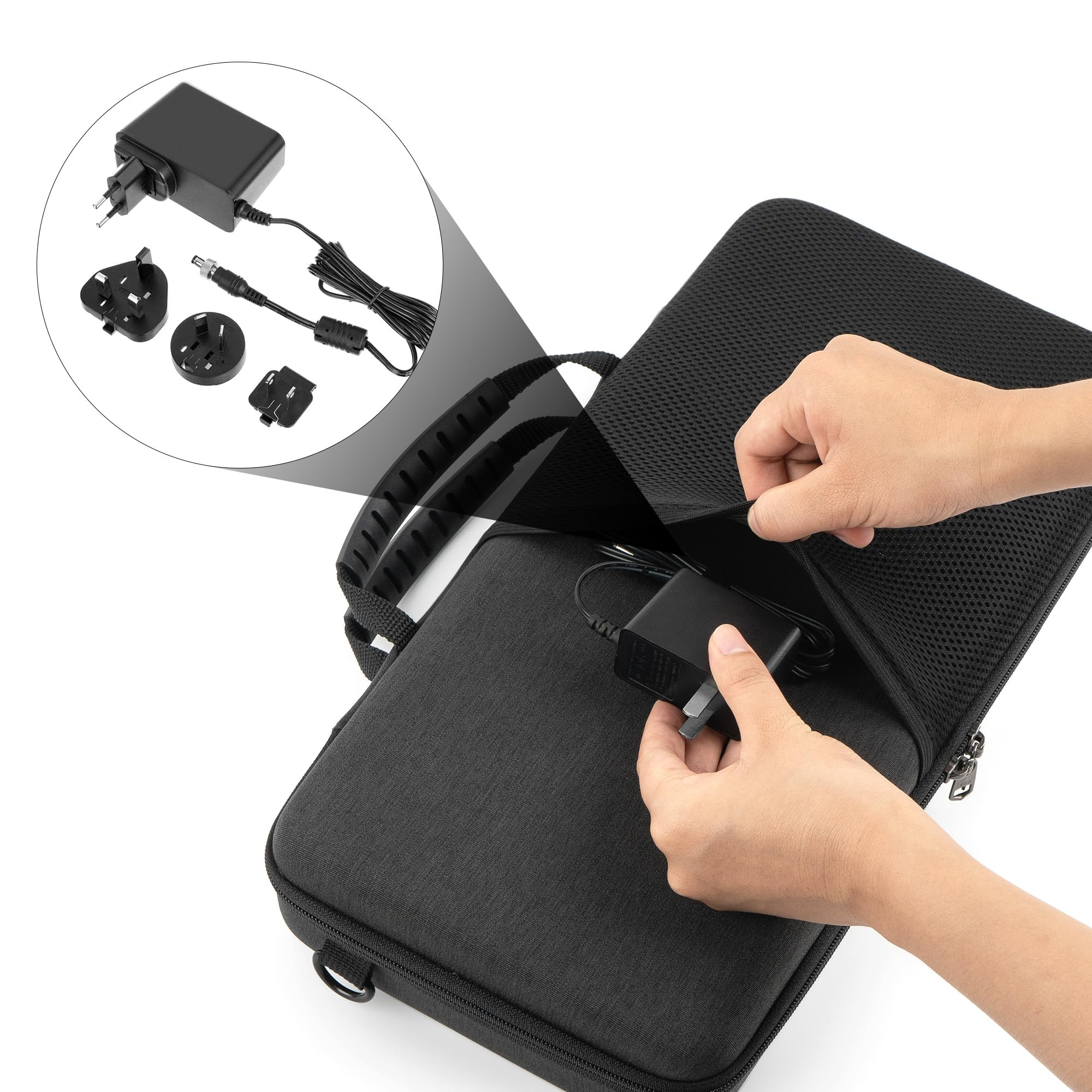 Geekria Étui de transport pour interface audio, compatible avec Blackmagic Design ATEM Mini (SWATEMMINICEXT) / ATEM Mini Extreme ISO (SWATEMMINICEXTISO), sac de voyage à coque rigide en EVA (gris