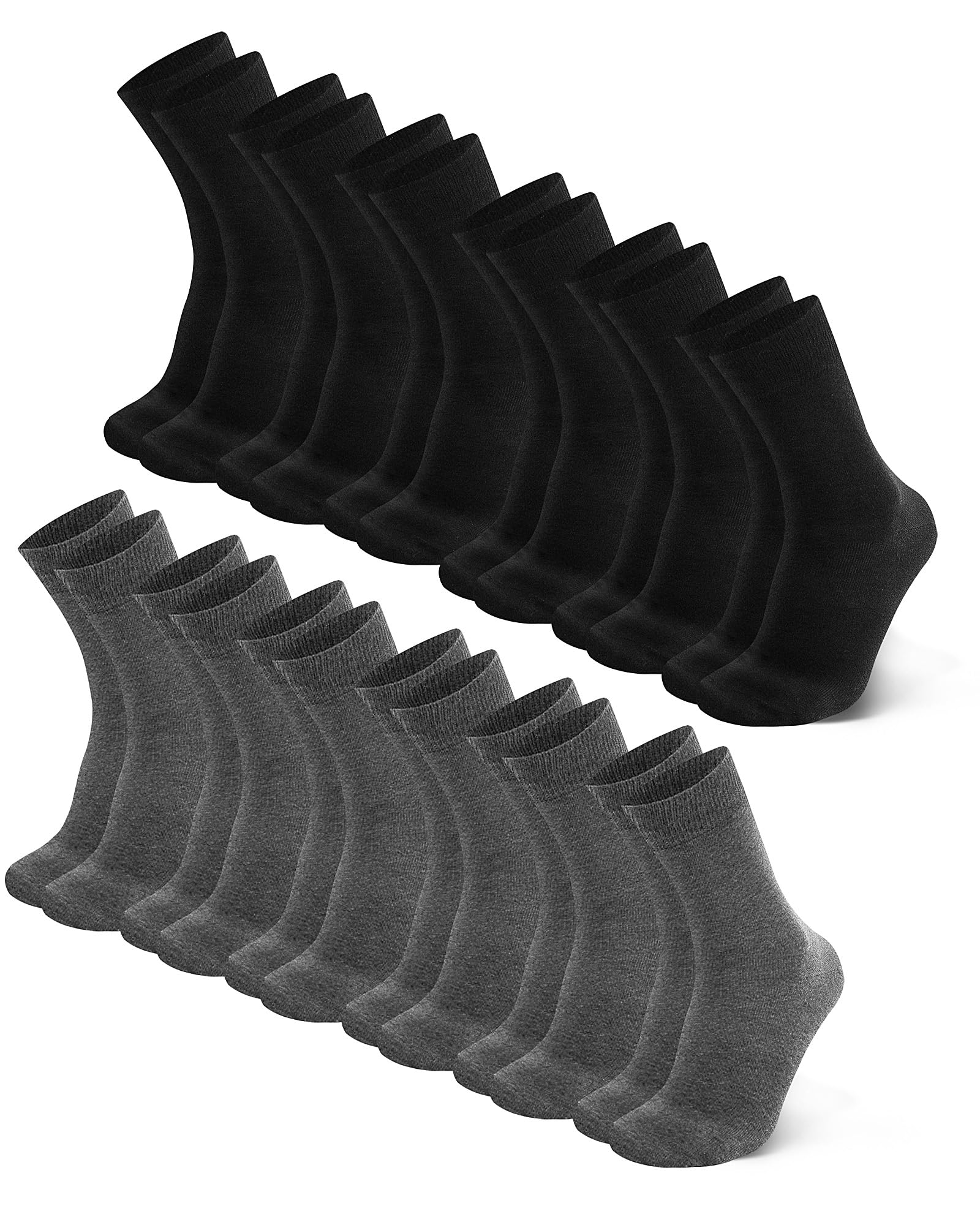 Libella Calcetines Finos Hombre Verano, Clásicos de Vestir para Hombre y Mujer, Algodón, Transpirables, Comodos, Suaves, Básicos para Diario, Hombres y Mujeres, negro o multicolora (12 Pares)