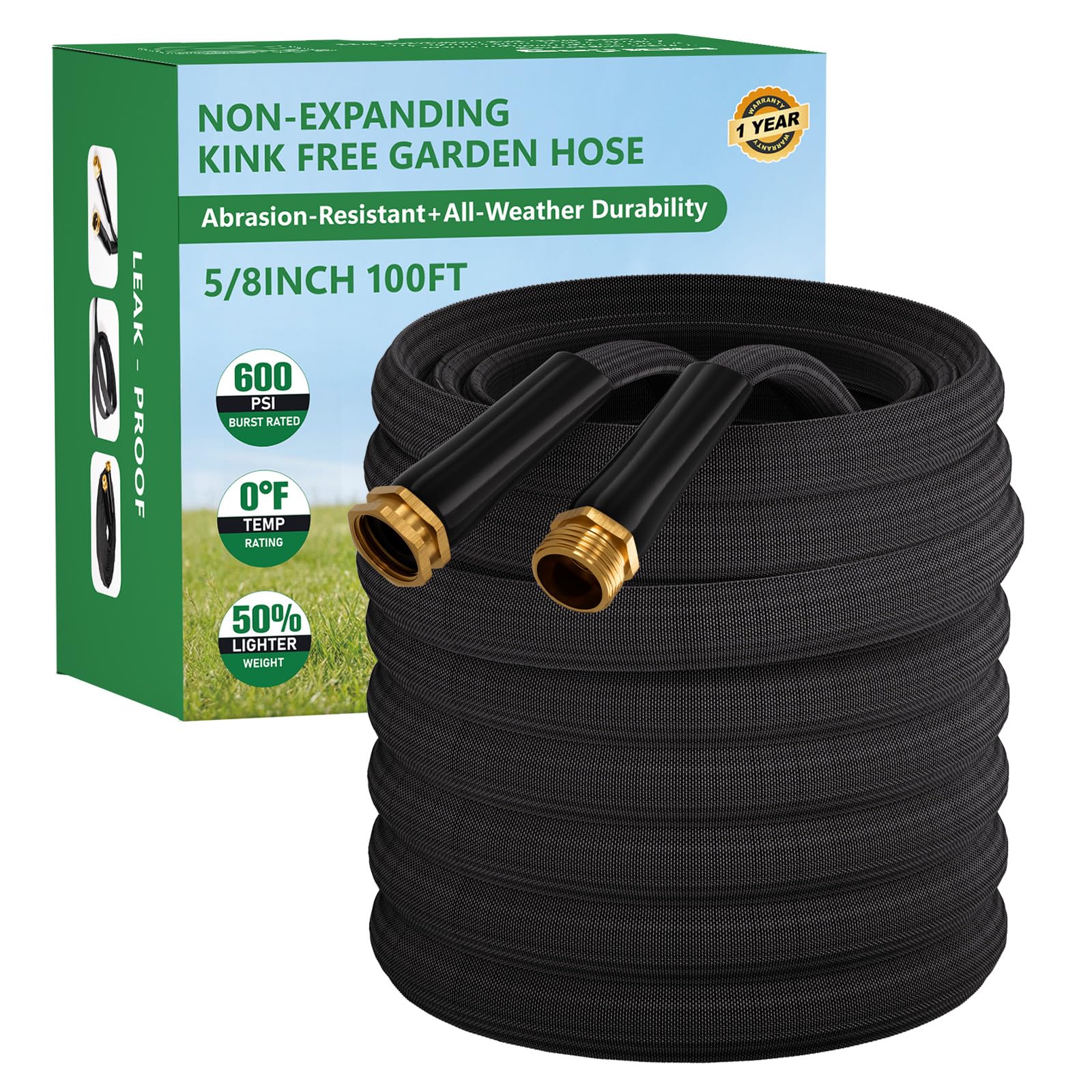HDKing 100FT Non-Expanding Water Hose