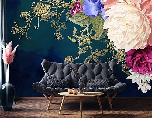Miniatura 3 de Murwall Floral Wallpaper Bohemian Flower Wall Mural Mediterranean Home Decor Living Room Bedroom Entryway Cafe Design
