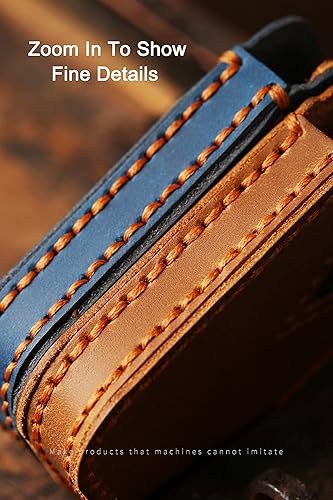 Miniatura 5 de Funda de cuero para llavero de automóvil, compatible con BMW 2023, nuevo X7 I7 XI 7 Series Funda de cuero hecha a mano con 4 botones, color marrón