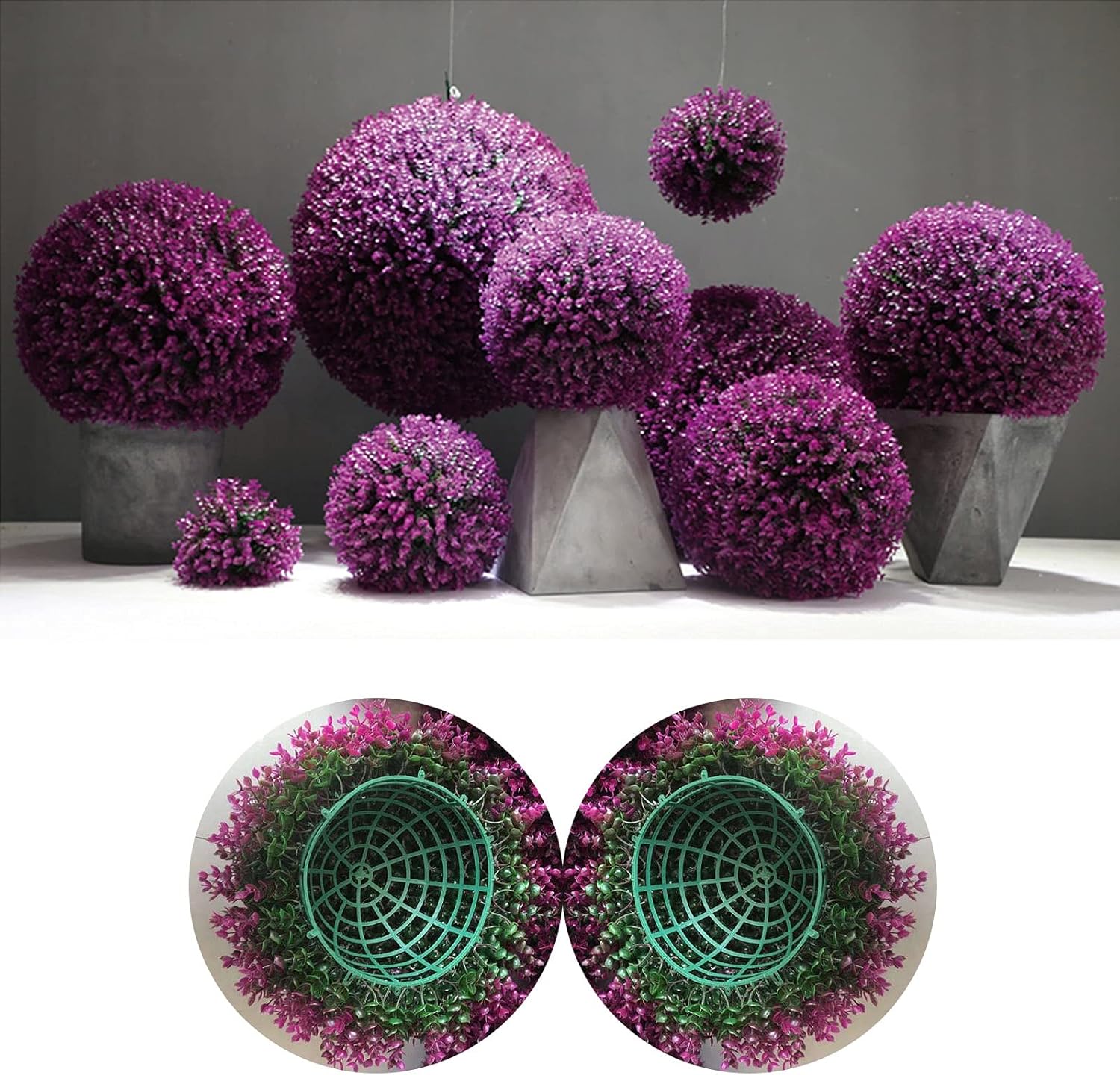 ZXLL 10in,12in,14in,16in,18in,22in,26in Artificial Boxwood Ball -Topiary Ball Plants,Easy Stitching,No Maintenance,Faux Decorative Ball,for Private Residences,Clubhouse Center -