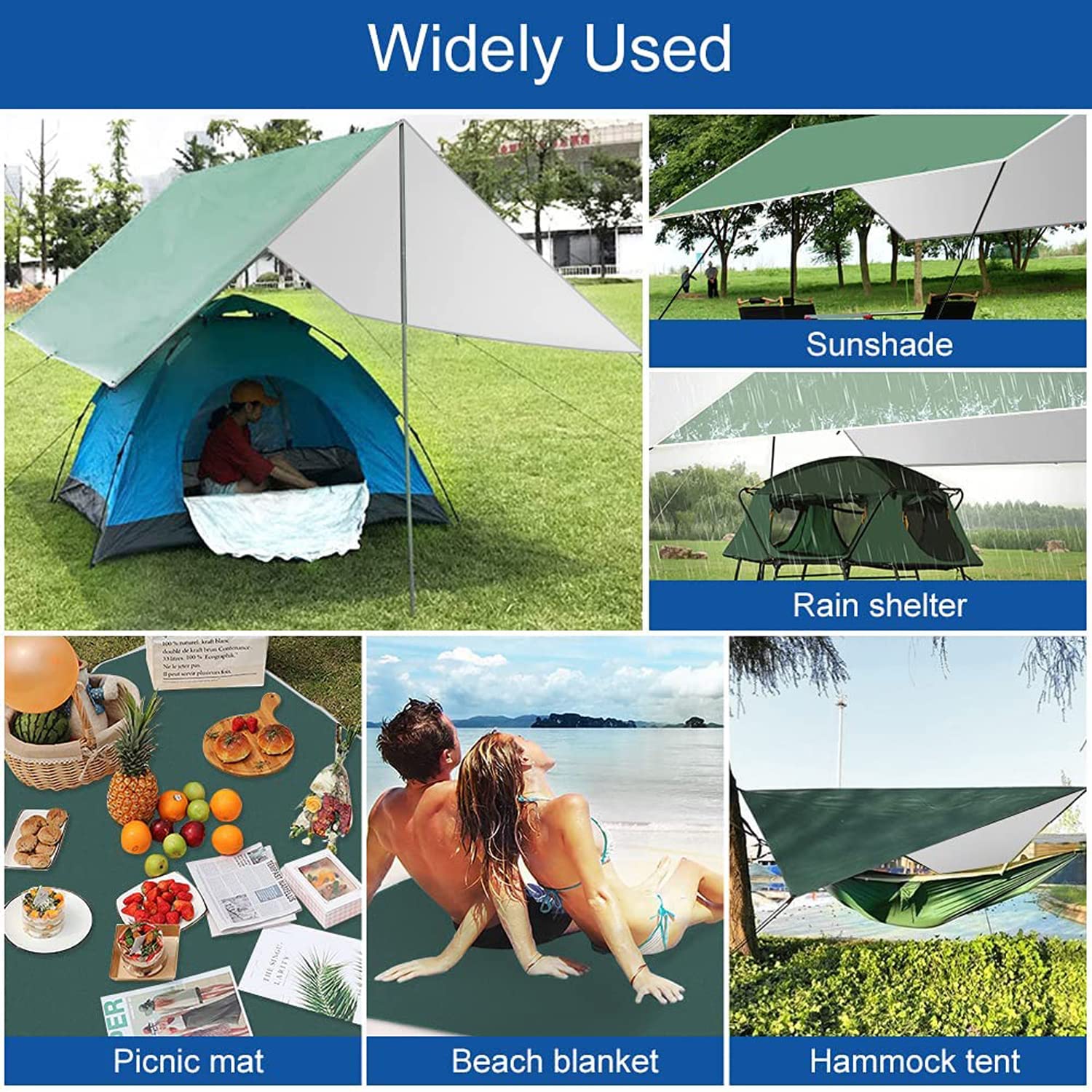 Zeltplanen Camping wasserdichte Tarp Sonnensegel Sonnenschutz, Anti-UV Schnee Regen Sonnen Schutz Outdoor Plane Leicht Kompakt Leichte Picknickdecke Für Wandern Reisen (Orange)