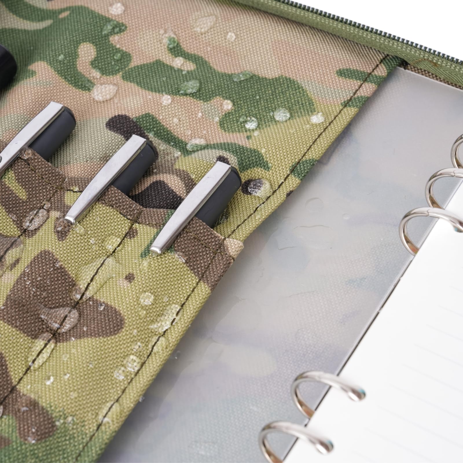 Amazon | A5バインダーカバー、ファスナー付きのアーミーミリタリー