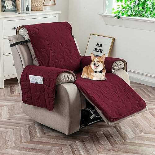 Vista 22 de Funda para silla reclinable 100% impermeable, fundas de silla reclinable para silla reclinable, funda de tela antideslizante para sala de estar