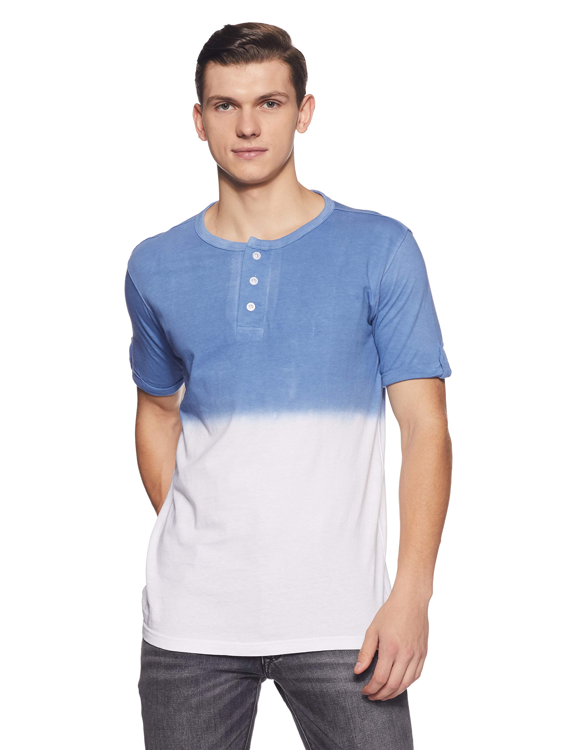 Campus SutraMen Tie & Dye Spray Designed Half Sleeve T-Shirt