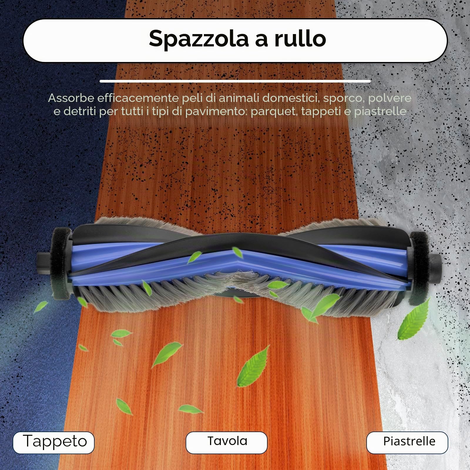 (20 pezzi) M3 pezzi di ricambio compatibile con aspirapolvere robot Lefant M3, 1 spazzola rotante, 6 spazzole laterali, 5 sacchetti per la polvere, 5 filtri HEPA con filtri in schiuma, 3 tamponi, set