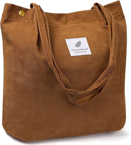 Ndeno Bolsas de mano para mujer, bolsa de hombro de pana con bolsillo interior para trabajo, playa, almuerzo, viajes, compras, bolsos disponible en Yaxa Peru