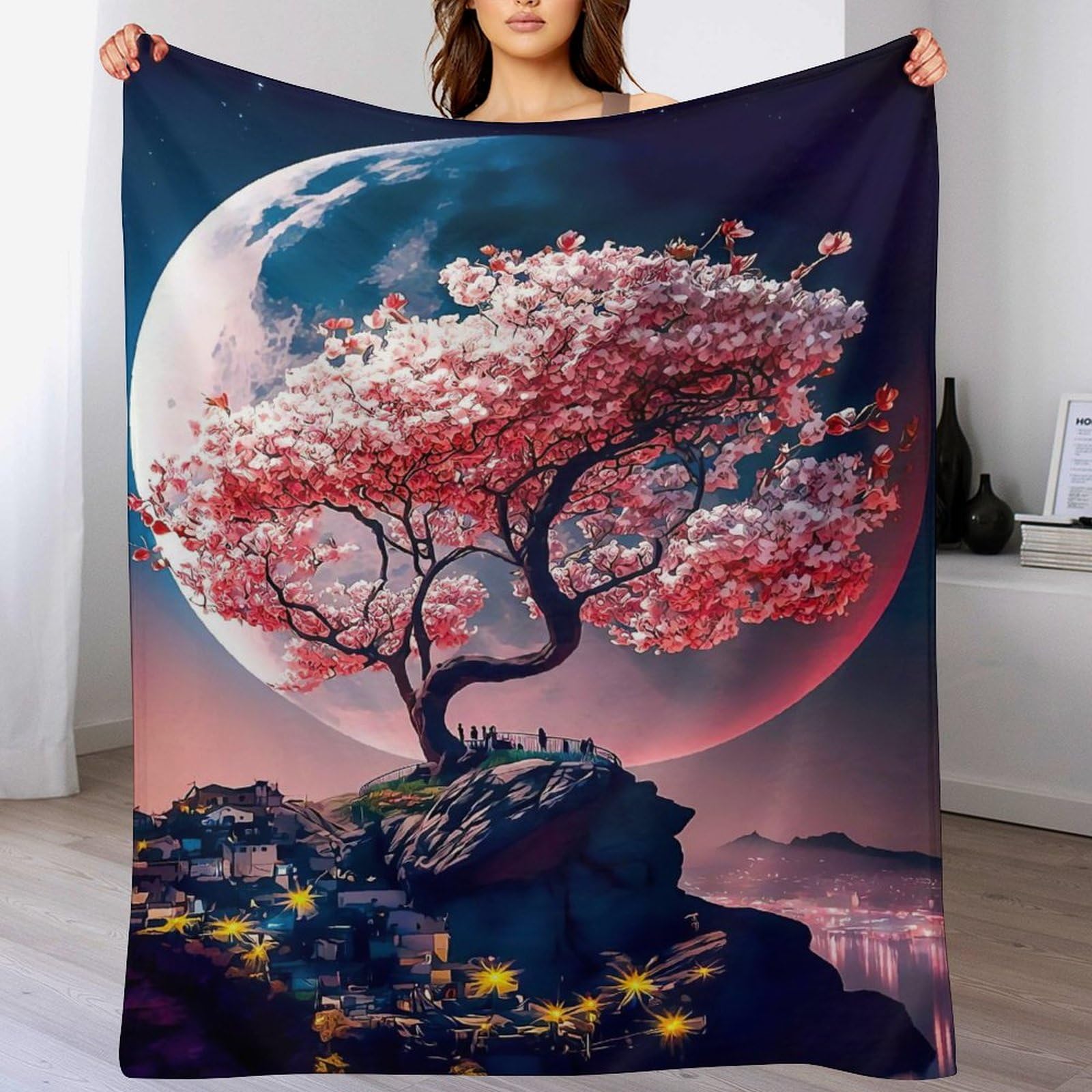 Linge de lit couverture polaire de flannel 130x180cm au style japonais