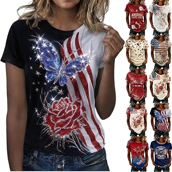 250th Anniversary USA Shirt Women 250 America Shirt Short Sleeve Patriotic Flag Print Tops 1776-2026 Tshirt Outfits