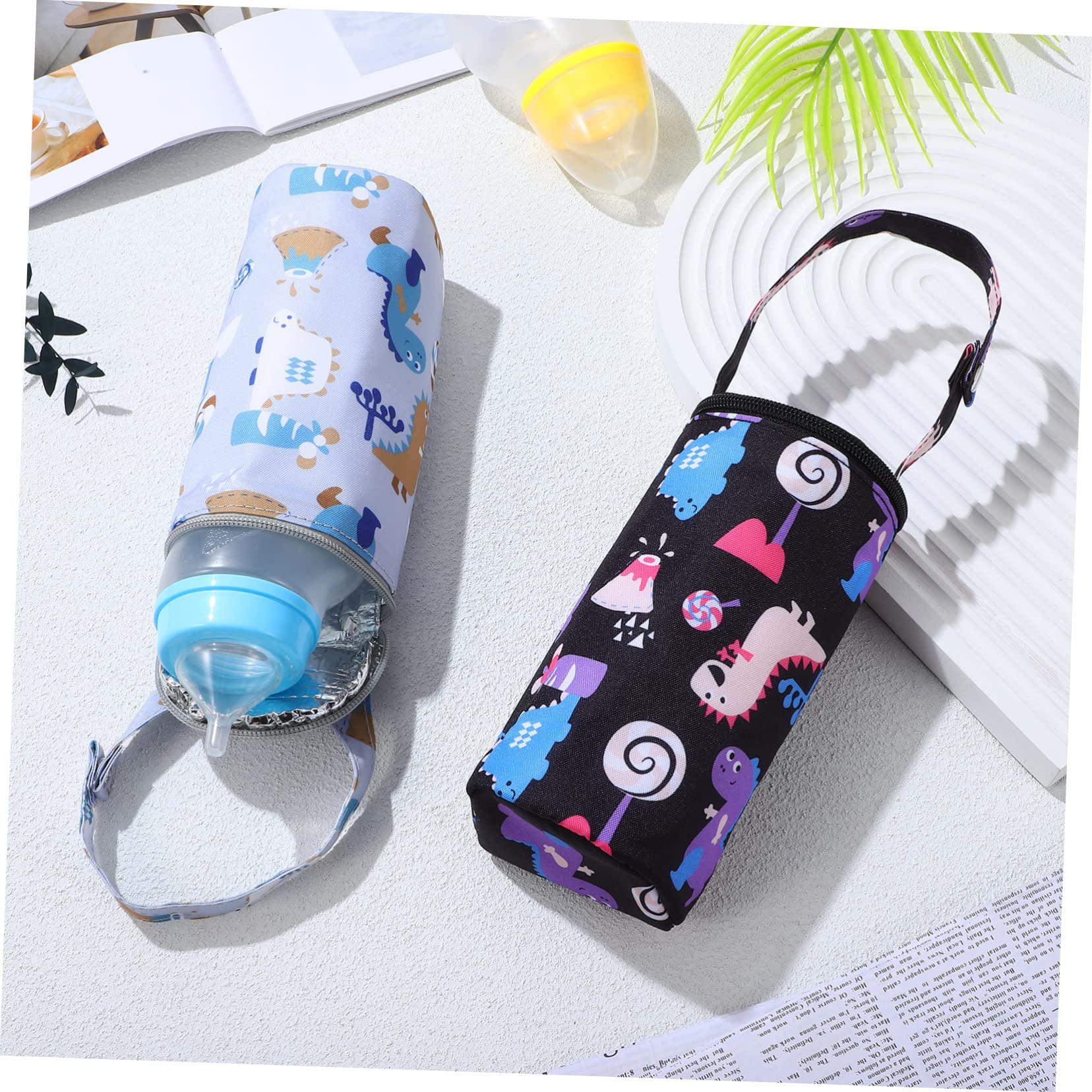 6pièces Isolant pour Bouteille De Lait Motif Cartoon Thermiques Suspendus pour Poussette pour Garder Le Lait Chaud