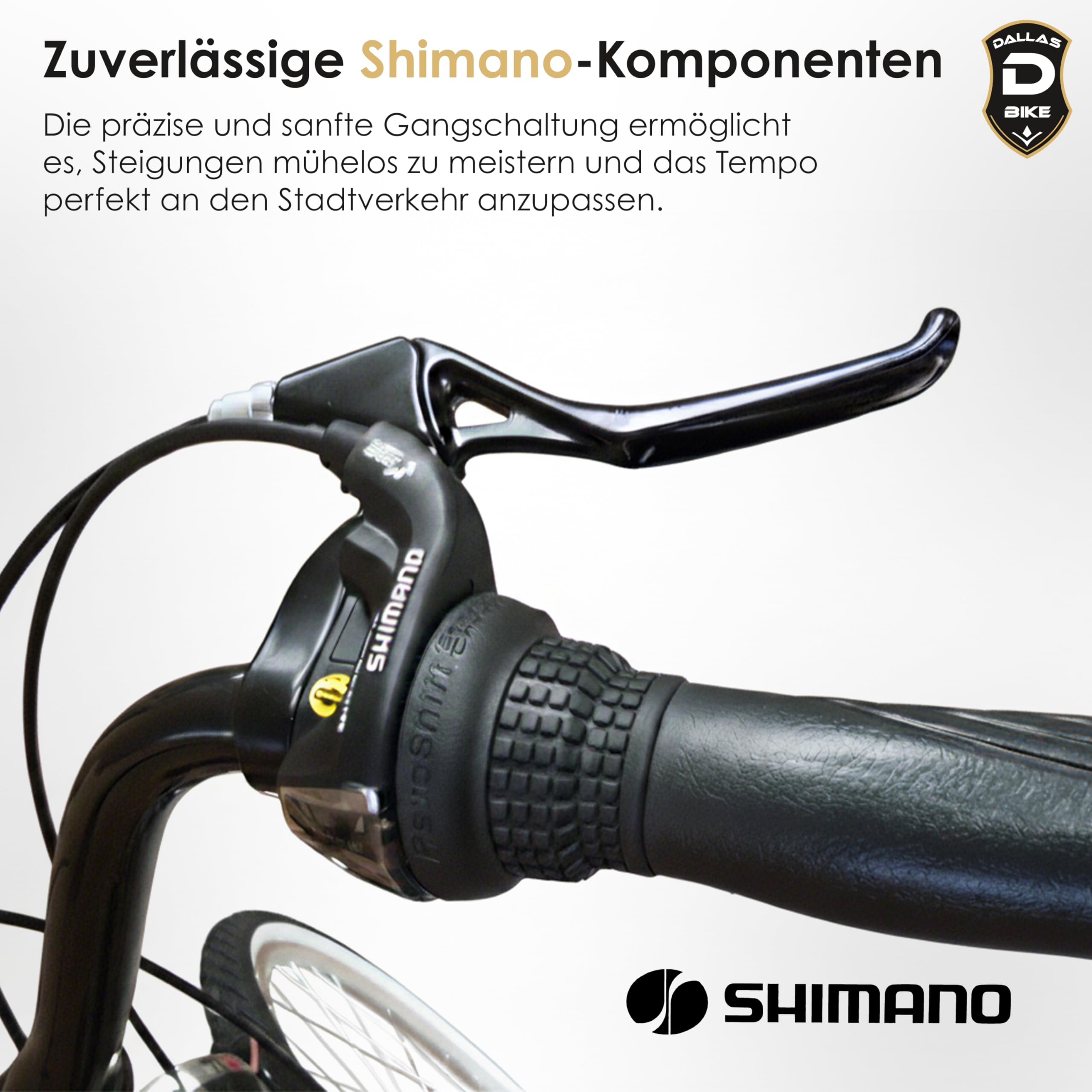 Fahrrad 28 Zoll - Bequemes Cityrad für Damen und Herren - mit 7-Gang Shimano Schaltung - Komfortabler Tiefeinsteiger für Stadt und Pendler - Dallas City