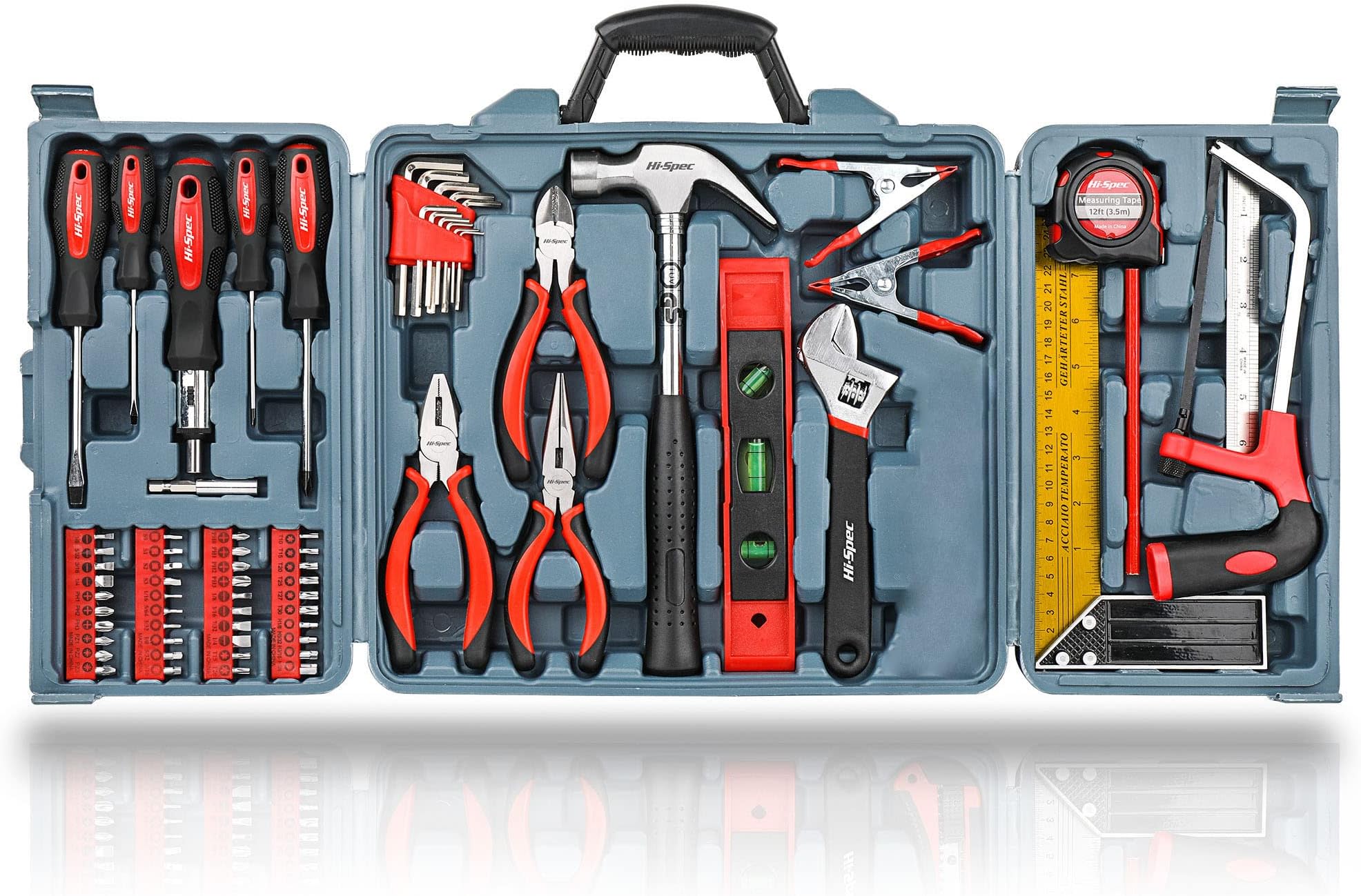 71pc Home & Office DIY Tool Kit Set. Complete Household Tool Box with Essential Hand Tools Included for Basic General Repairs & Maintenance