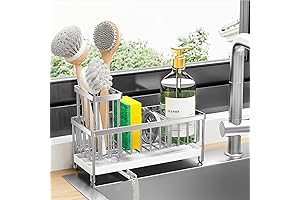 Cisily Kitchen Soap Dispenser Storage with Sponge Holder for Kitchen Sink