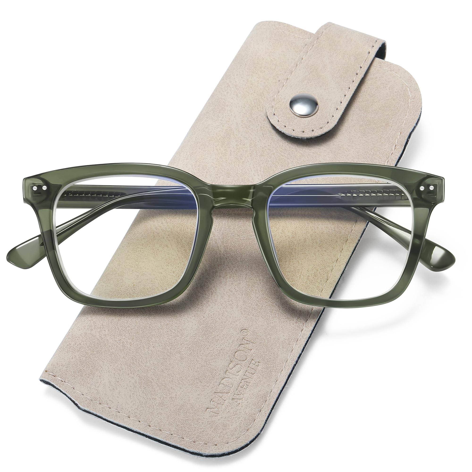Retro Square Blue Light Glasses for Women and Men, TR90 Blue Light Blocking Computer Glasses