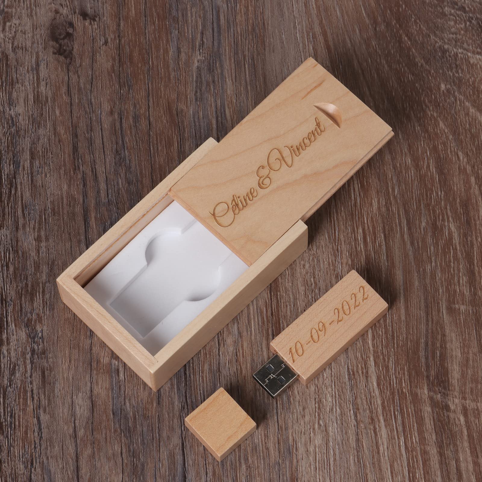 Regalo personalizzato Chiavetta USB con incisione personalizzata Chiavetta USB 2.0, Chiavetta USB in legno con incisione personalizzata per matrimoni, anniversari, lauree, compleanni