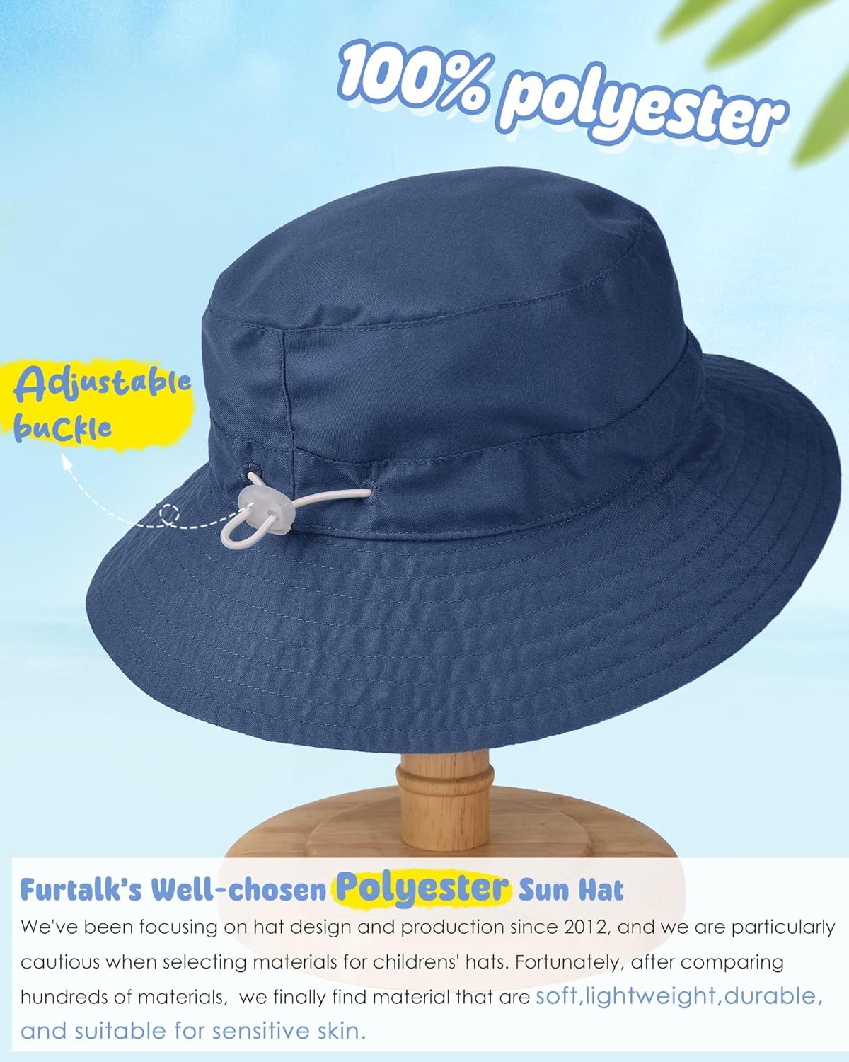 FURTALK Baby Sun Hat Toddler Boys Girls Bucket Hat for Kids 0-5 Years UPF 50+ Sun Protective Child Summer Beach Hats - Image 2