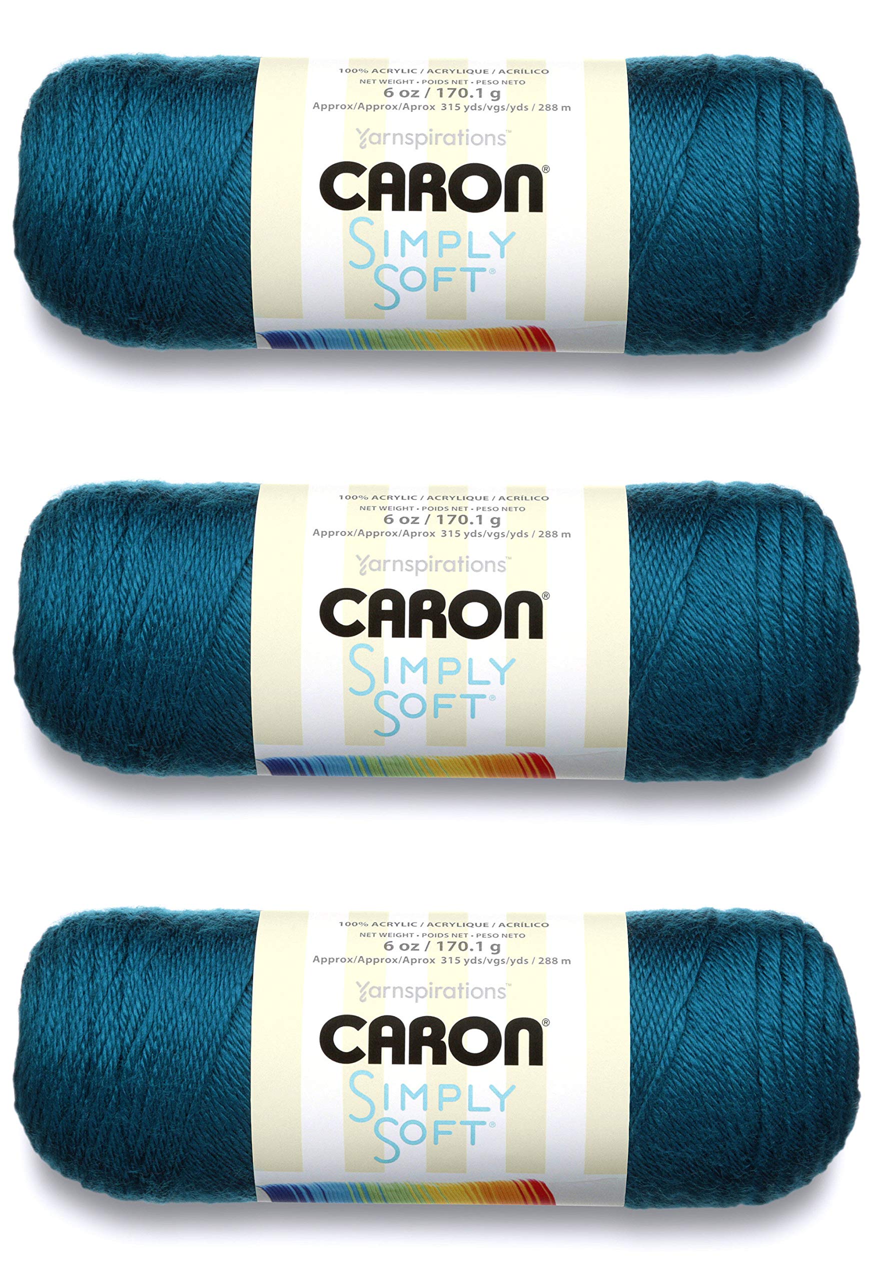 Caron Simply Soft - Pack of 3 Balls - 170g Each Ball - Pagoda