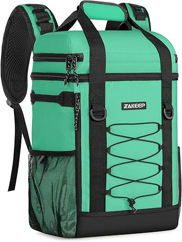 Mochila enfriadora, 36 latas, multifuncional, a prueba de fugas, con asa superior acolchada, bolsillo de malla para acampar y barbacoa