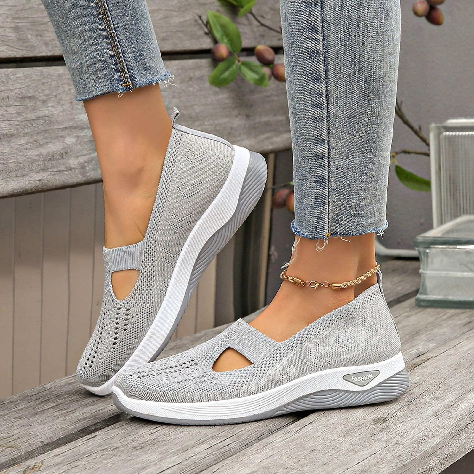 Zapatos Ortopédicos Mujer Pie Diabético Zapatillas Malla Sin Cordones Antideslizantes Ligeras Caminar Calzado