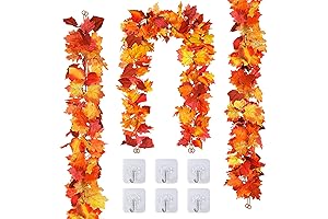 3 Pack Thanksgiving Decor Party Artificial Maple Leaf Garland