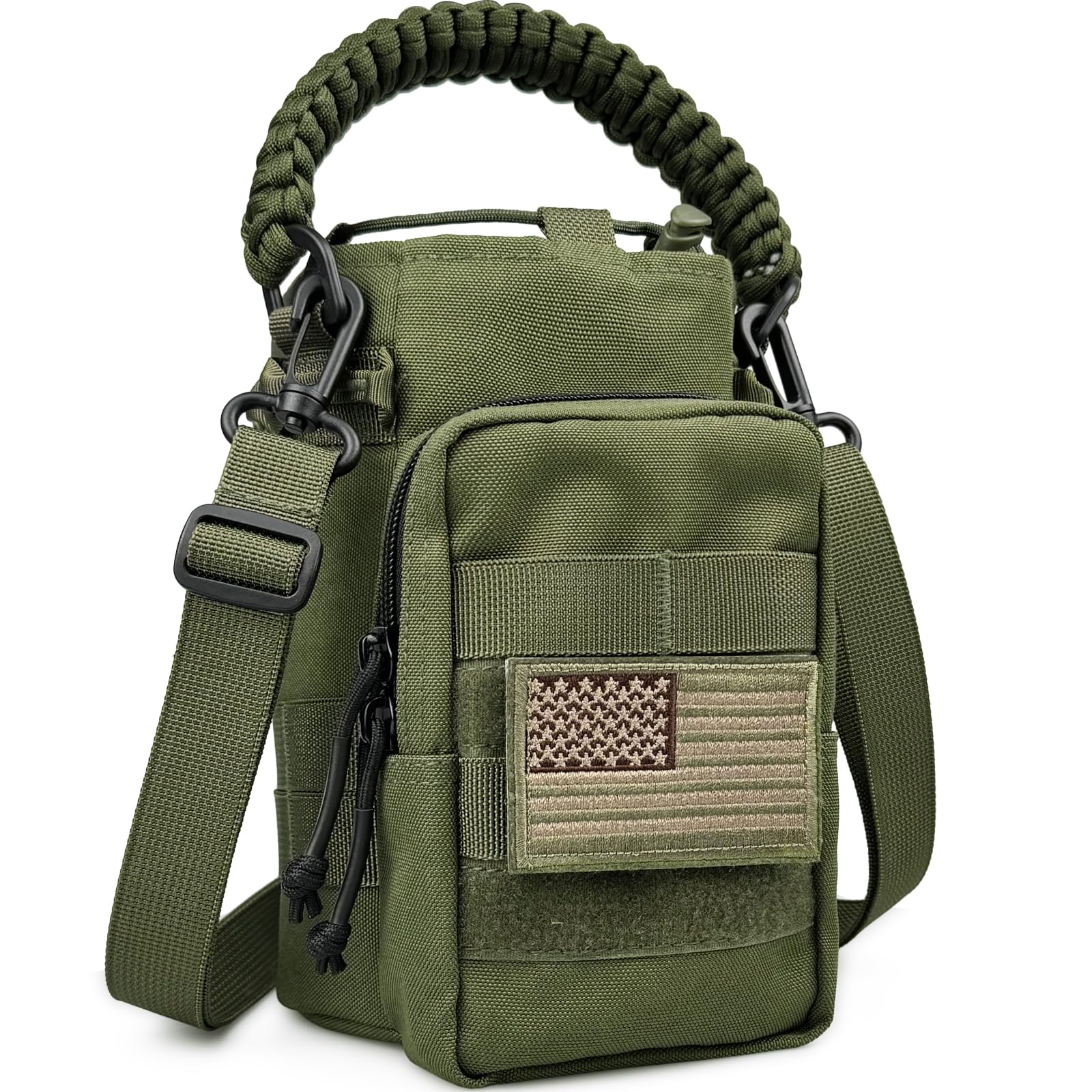 DEFUNX Water Bottle Sleeve - Water Jug Holder with Strap Cross-Body Bottle Carrier with MOLLE System Tactical Military Style Bag