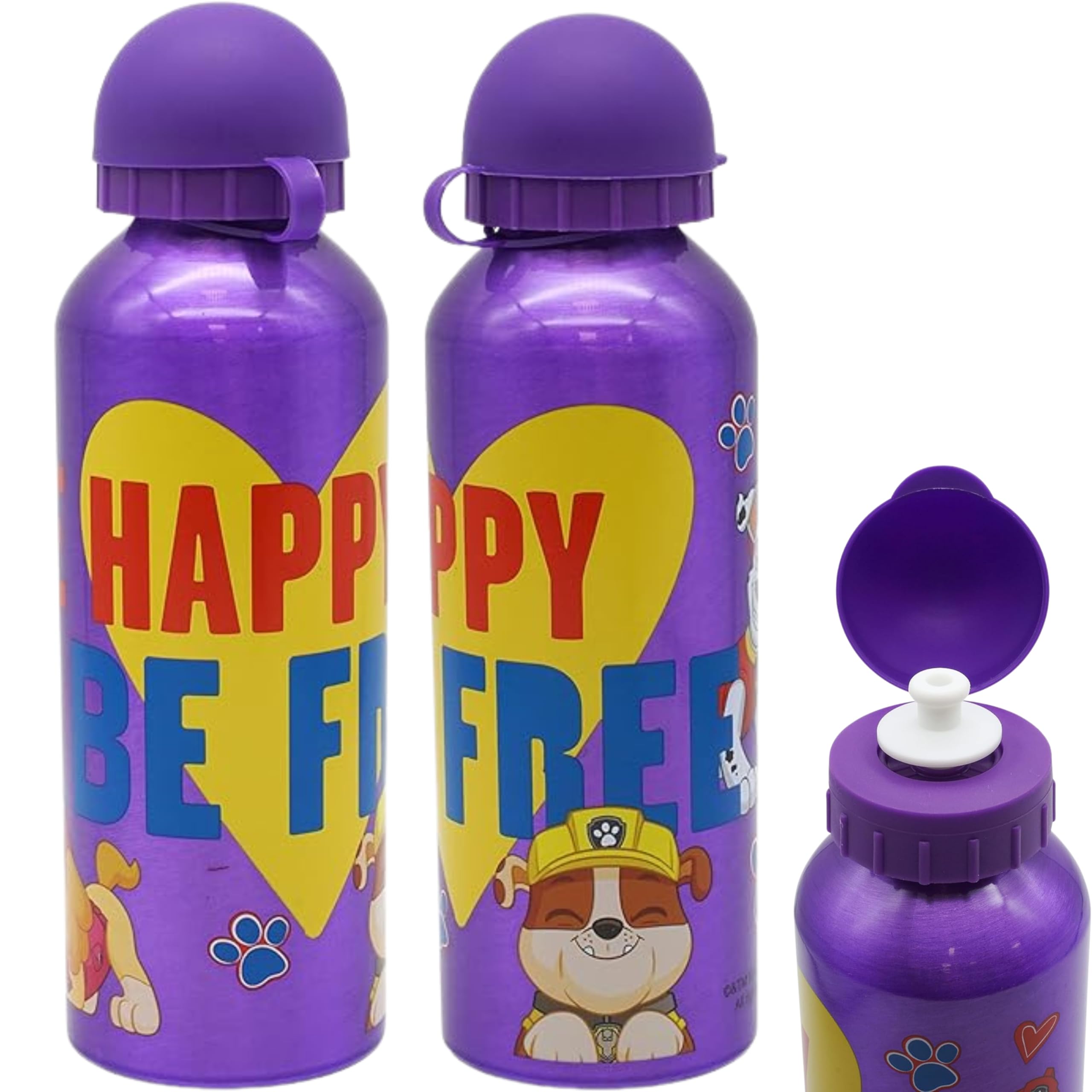 2x Paw Patrol Kids Water Bottles 500ml – Purple Aluminium Sports Bottle, BPA-Free, Leakproof & Lightweight – Ideal for School, Gym, Travel & Outdoor Activities – Boys & Girls 3+ Years