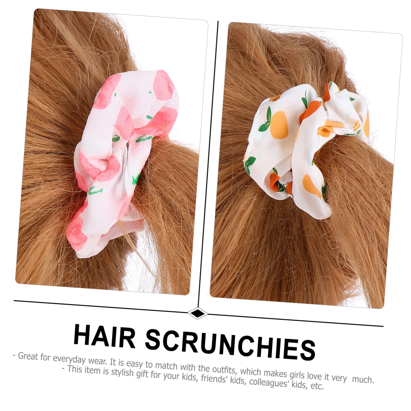 48 Piezas Anillo De Pelo De Salchicha De Frutas Accesorios Para El Cabello De Fresa Bandas Elásticas Para El Cabello Scrunchy Pelo De Gasa Accesorios Para El Cabello Infantil Tela FRCOLOR