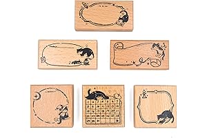 Cute Cat Frame Pattern Decorative Stamp Set (6pcs, Magical Cat) [Include 6...