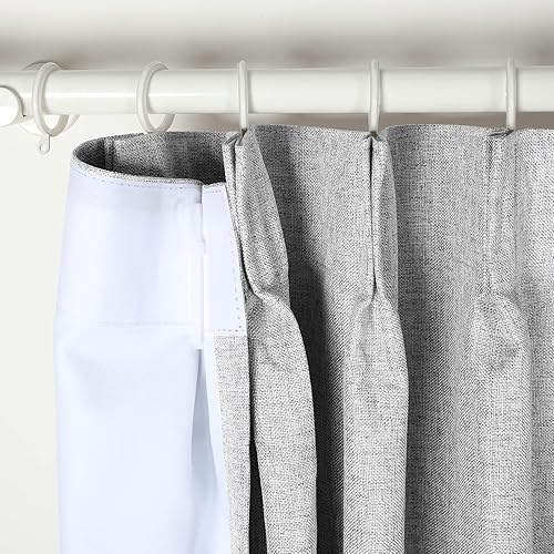 Miniatura 2 de TWOPAGES Cortinas opacas de lino plisadas para sala de estar, cortinas con aislamiento térmico para tratamiento de ventana, paneles de protección de