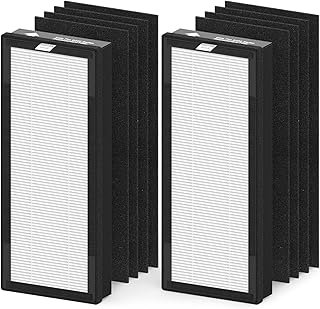 Replacement hepa filter for veva 8000 Elite pro series air Cleaner purifier, 2 True HEPA Filters & 8 Premium Carbon Pre Filters