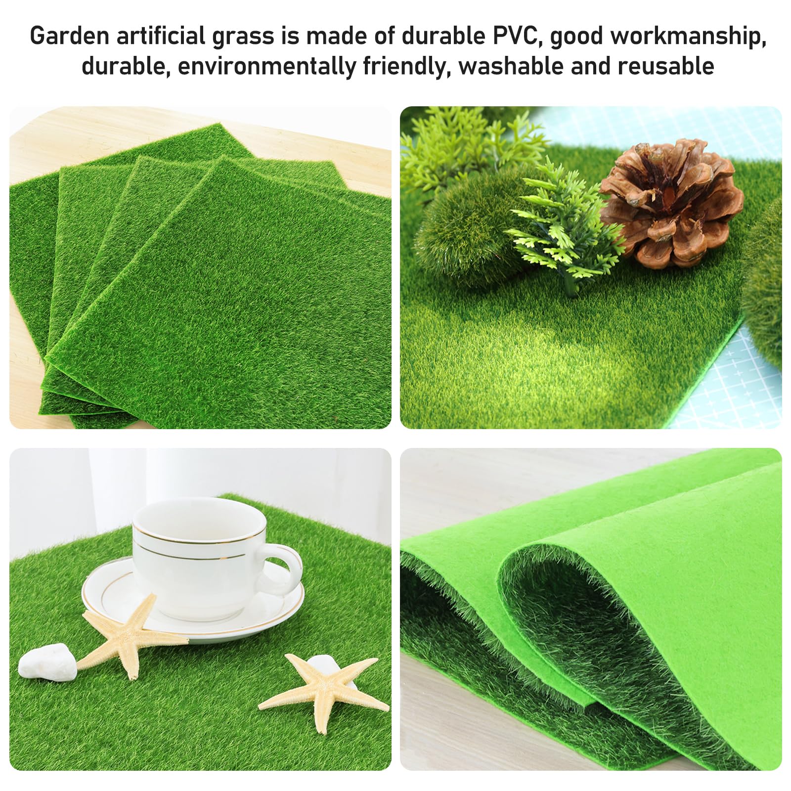 Erba verde artificiale in miniatura, decorazione per micro-paesaggio