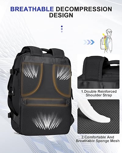 Miniatura 6 de Mochila para mujeres y hombres, bolsa de viaje, resistente al agua, mochila para senderismo, mochila para computadora portátil universitaria,