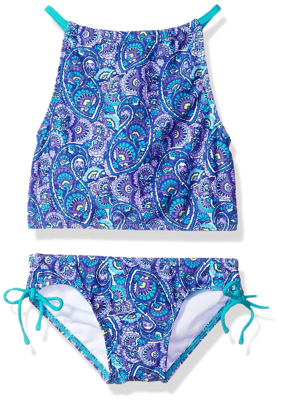 Girls' Daisy Beach Sport Halter Tankini 2-Piece Swimsuit