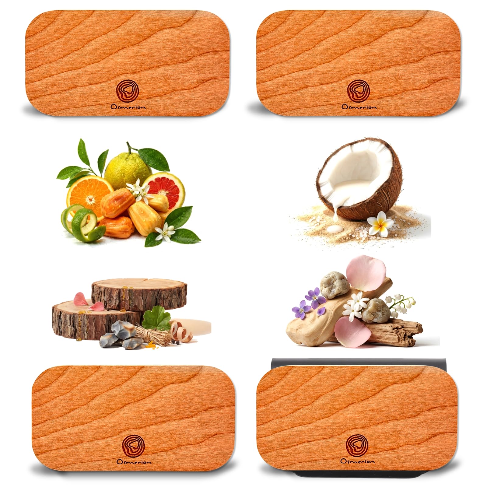 Car Air Freshener - Wood Air Freshener for Visor Clip - Long Lasting Car Odor Eliminator - Vehicle Scent Diffuser - (Coconut - Tropical Garden - Stone