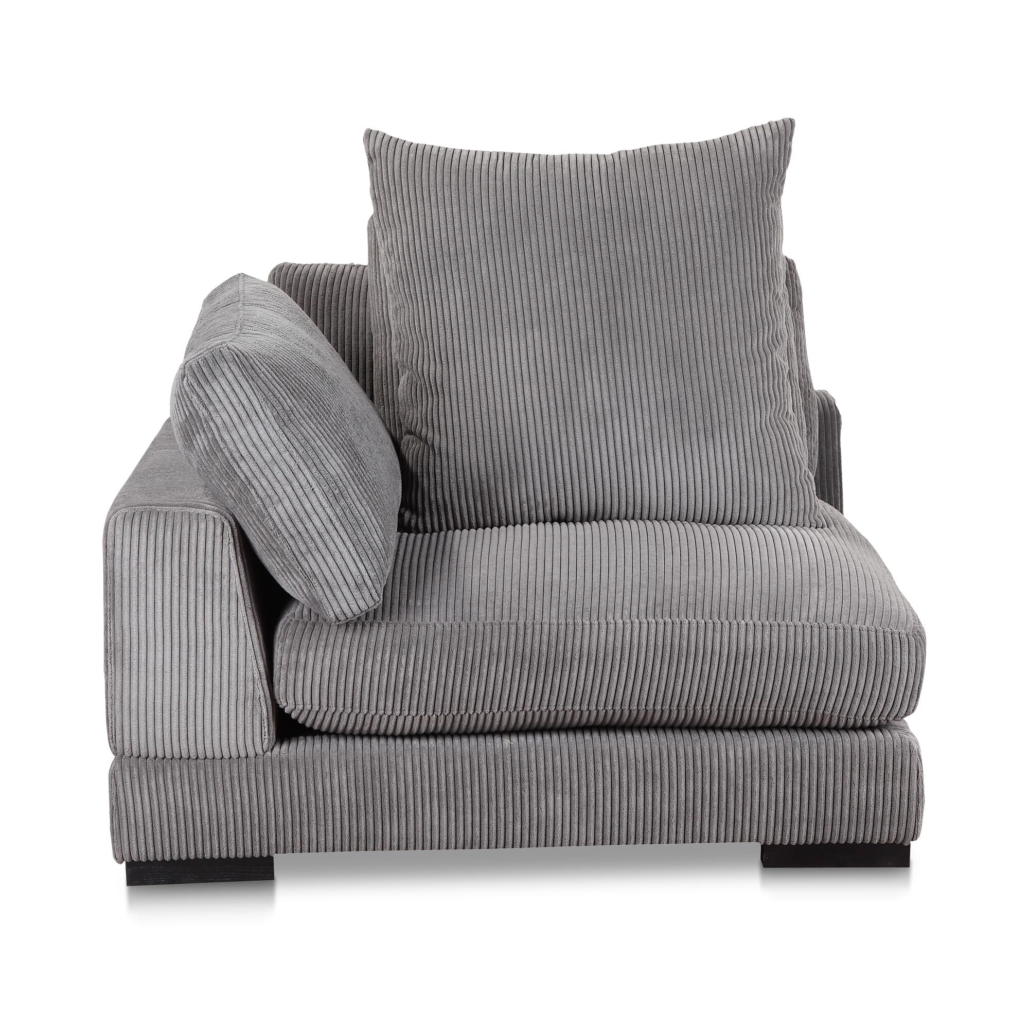 Soloma, Corner Chair Corduroy Polyester, Dark Grey