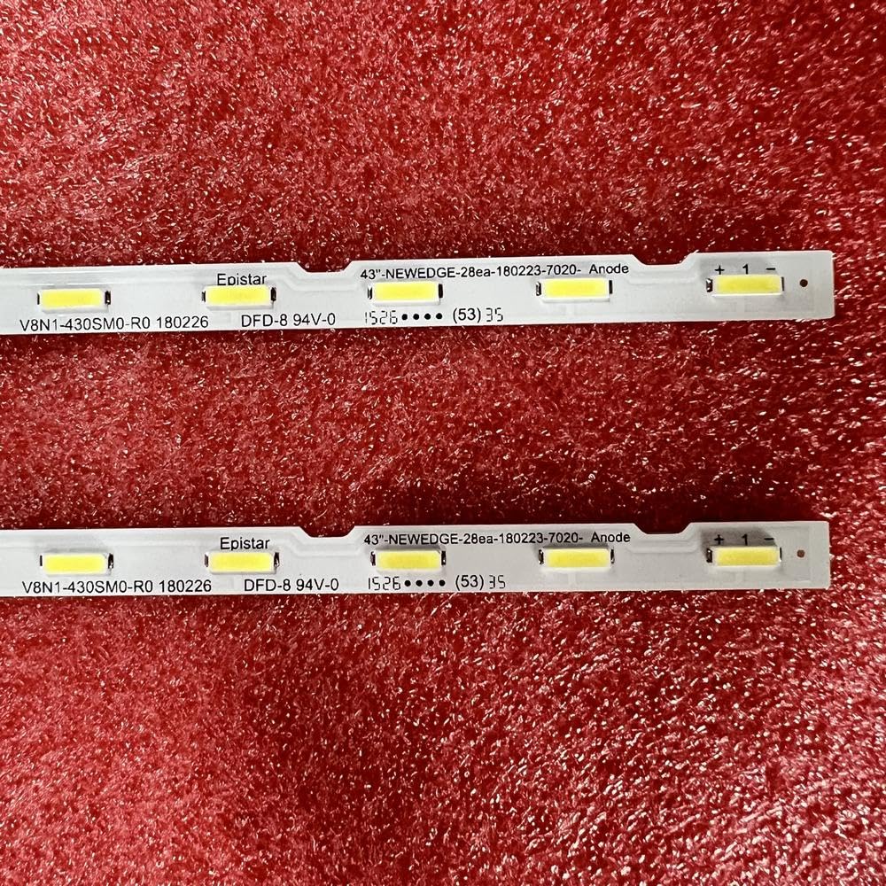Bande de rétroéclairage LED for téléviseur Samsung UN43NU7100F UN43RU7200F UN43RU7100F UE43NU7479U UE43NU7475U UE43NU7472U UE43NU7470U UE43NU7470S(20 PCS for 10 TV)