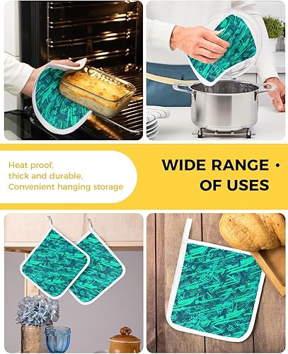 Miniatura 5 de 3 Packs Abstract Balls Pot Holders Sets for Kitchen,Oven Pan Plate Bowl Pads Heat Proof Mat with Hanging Loop,Terry Cloth Potholders Soft Grip for