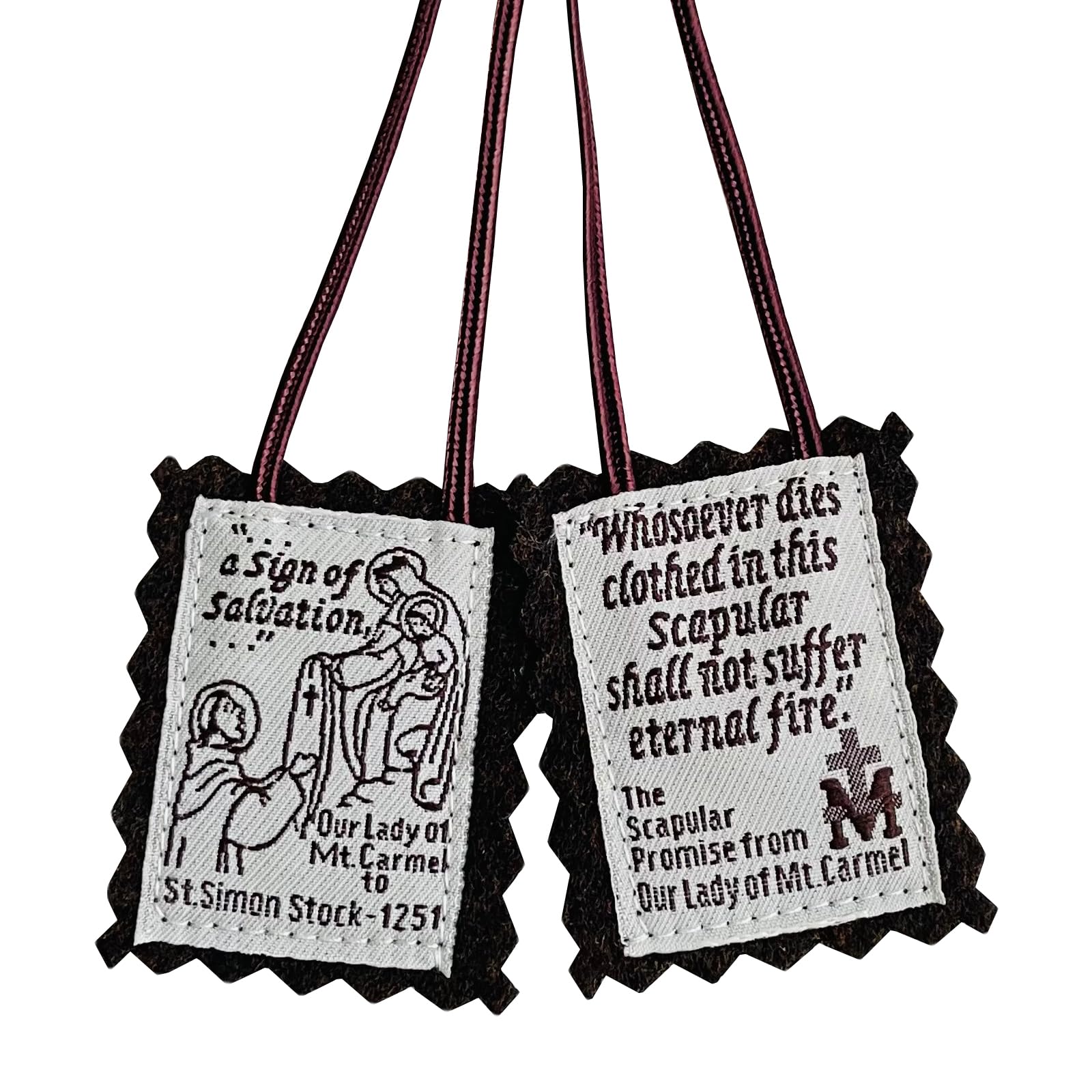 Scapulars Catholic,Brown Scapular Of Our Lady Of Mount Carmel,Escapularios Catolicos Scapular Catholic Necklaces Gift For House Blessing Door Hanger Home Protection,Mexican Home Catholic Decor