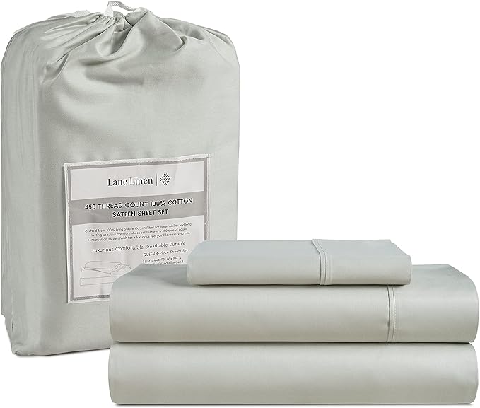 LANE LINEN Twin XL Sheet Sets 3 Pc Twin XL Sheet Set, Luxury Sateen Sheets, 450