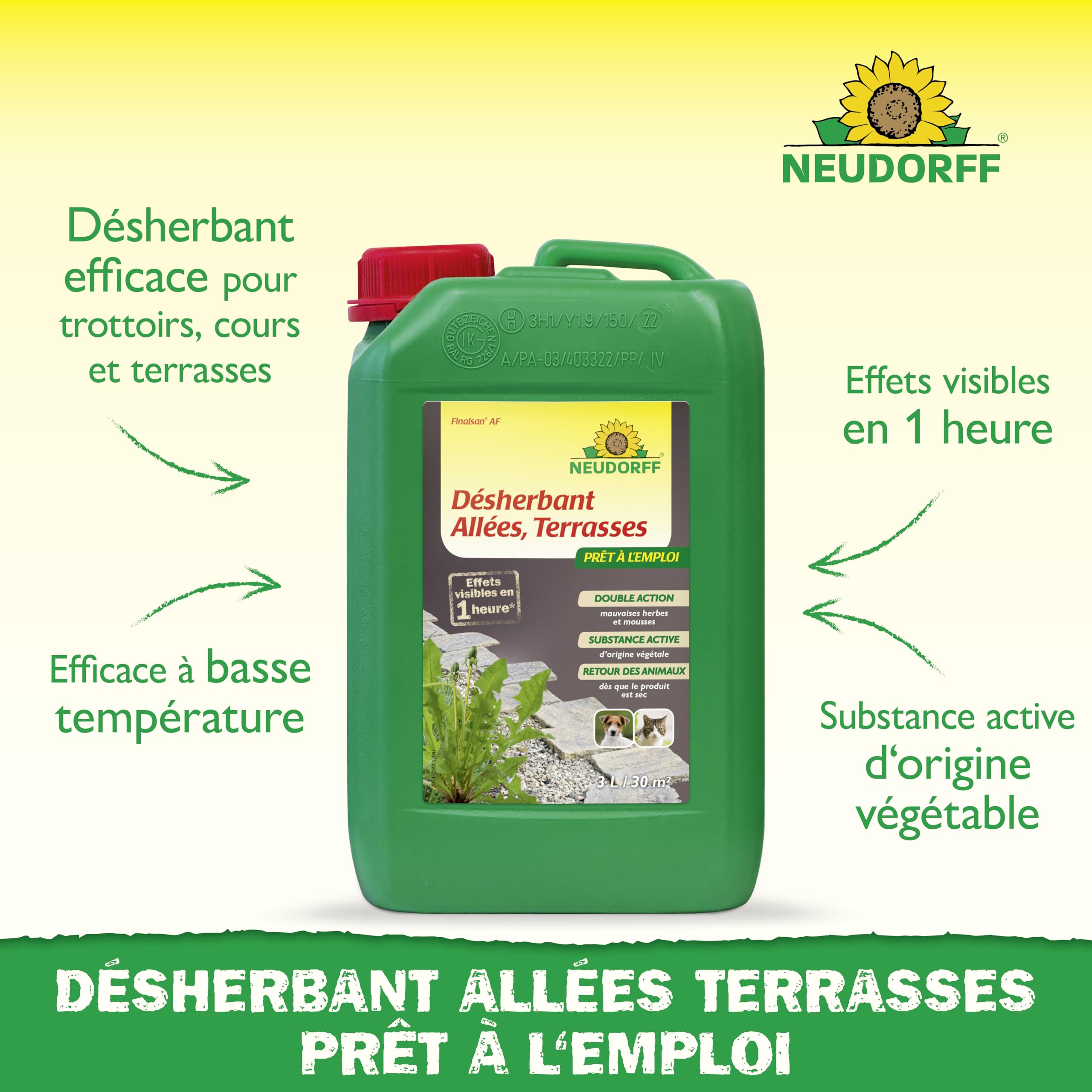Neudorff Finalsan Désherbant Allées Terrasses 3 L Sans Glyphosate