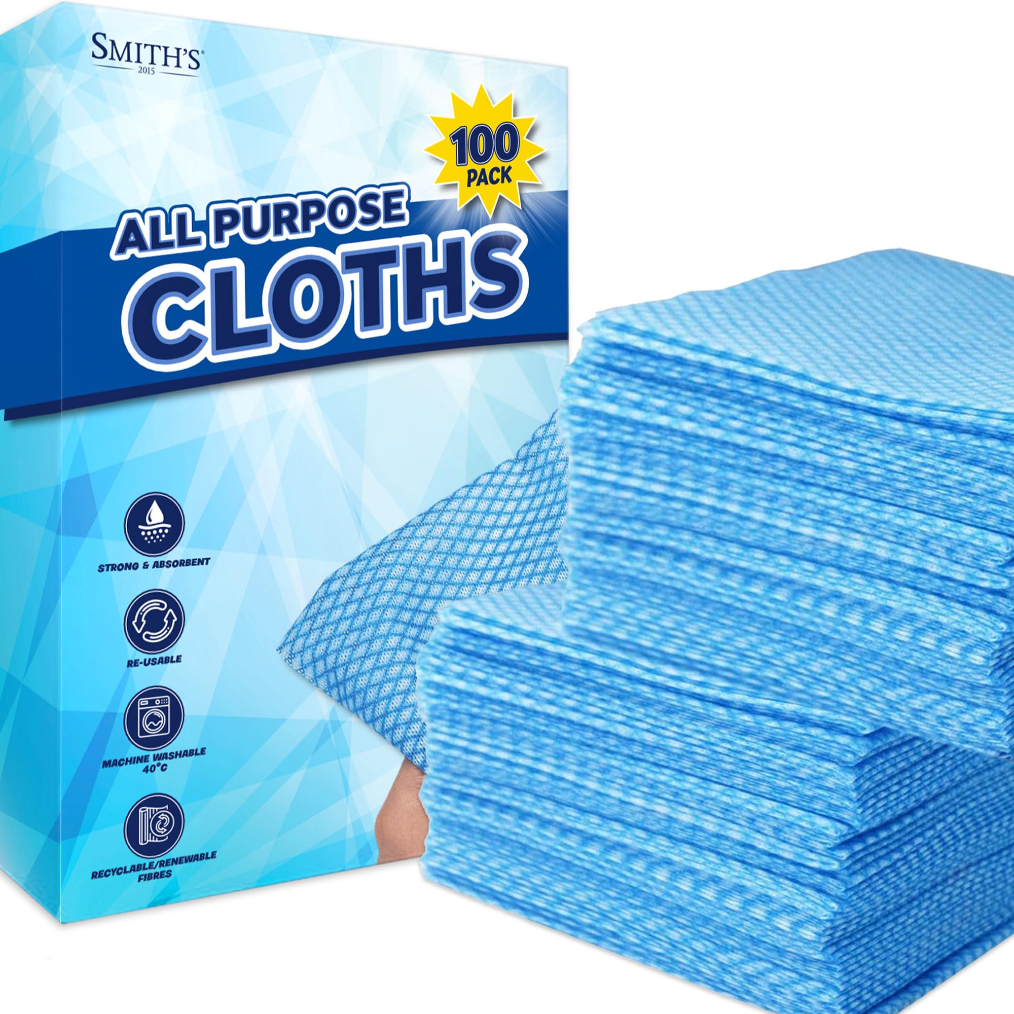 100pk All Purpose Cloths by Smith’s®, Blue