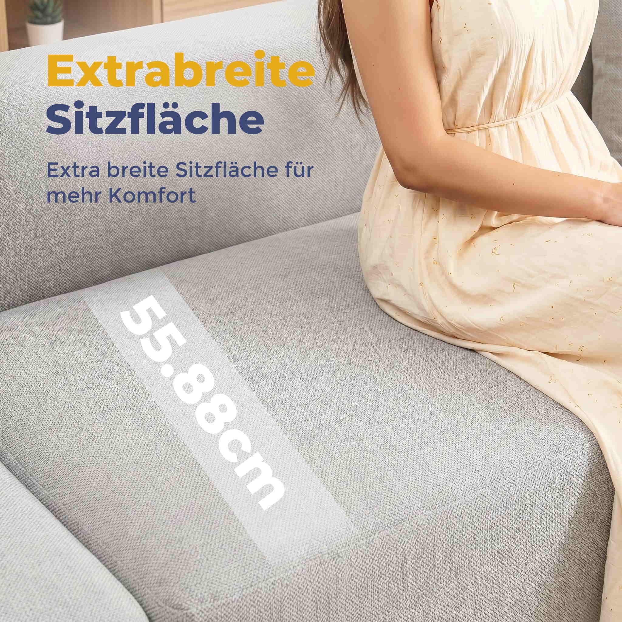Garvee Modulares Sektionalsofa 274 cm, Wolkencouch mit Rechter Chaiselongue, Komprimiertes L-förmiges Sofa für Wohnzimmer, Boneless Couch Design, Keine Montage erforderlich, Beige